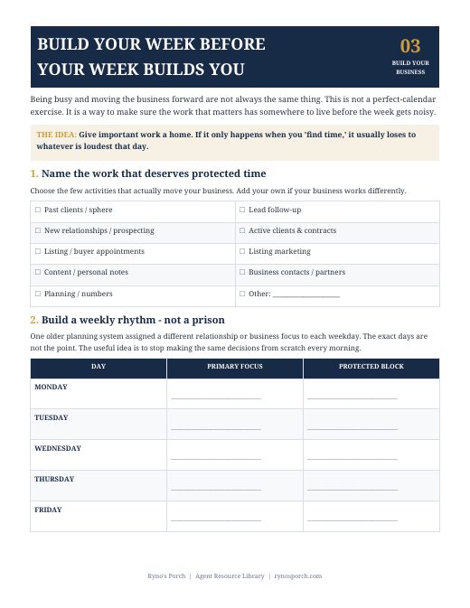 Preview of Build Your Week Before Your Week Builds You